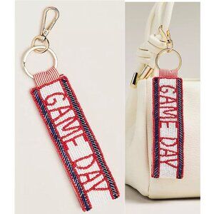 NWT Anthropologie Beaded Game Day Bag Charm/KEYCHAIN NEW $38